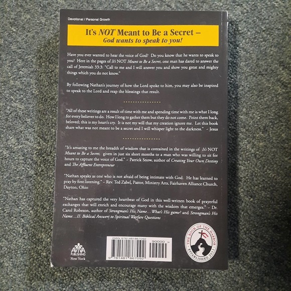 Aviva Publishing Its NOT Meant to Be a Secret God wants to speak to you! - Picture 2 of 3